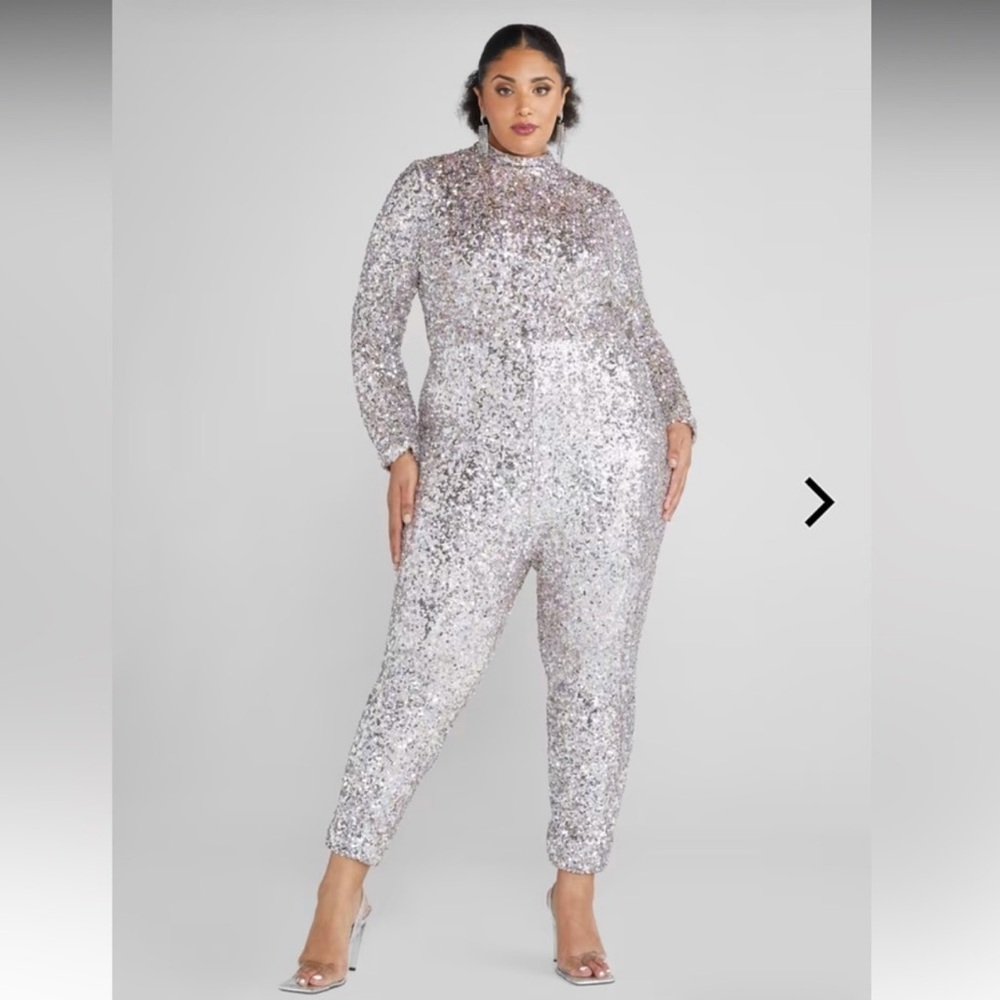 Fashion to Figure pink sequin jumpsuit catsuit 4x